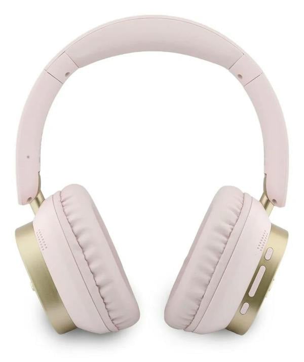Guess Rectangle Metal Script Logo ENC On Ear Wireless Headphone Pink - GUBHV28HGCSMP