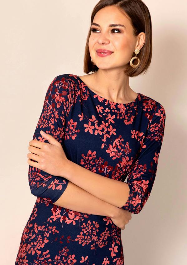 Alie Street London Maxine Asymmetric Dress (Bronzed Blooms)