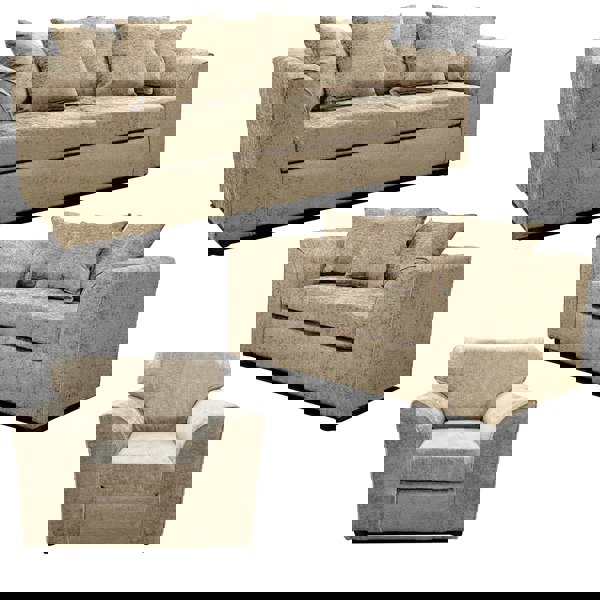 Furnishings For Less Monaco Chenille Fabric 3 Piece Sofa Suite