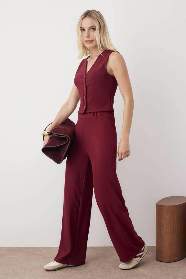 WOVCOR 2-Piece Knitted Top and Bottom Set