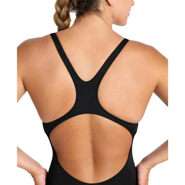 Arena Womens/Ladies Pro Solid Swimming One Piece Swimsuit - Black/White - 