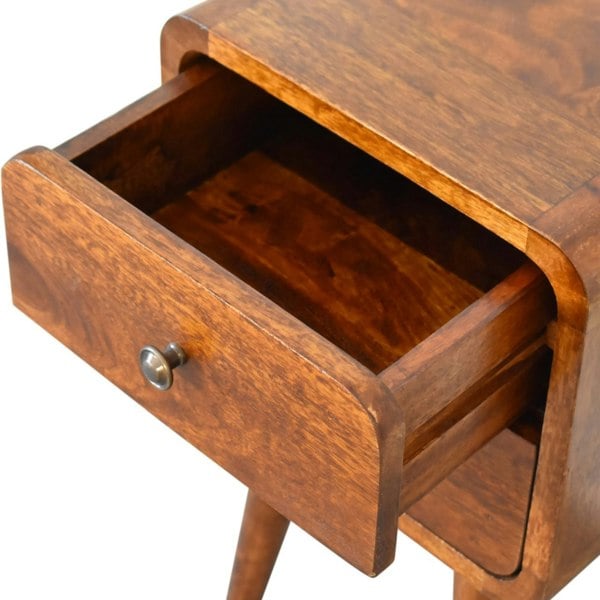 Artisan Furniture Solid Wood Mini Chestnut Curved Bedside