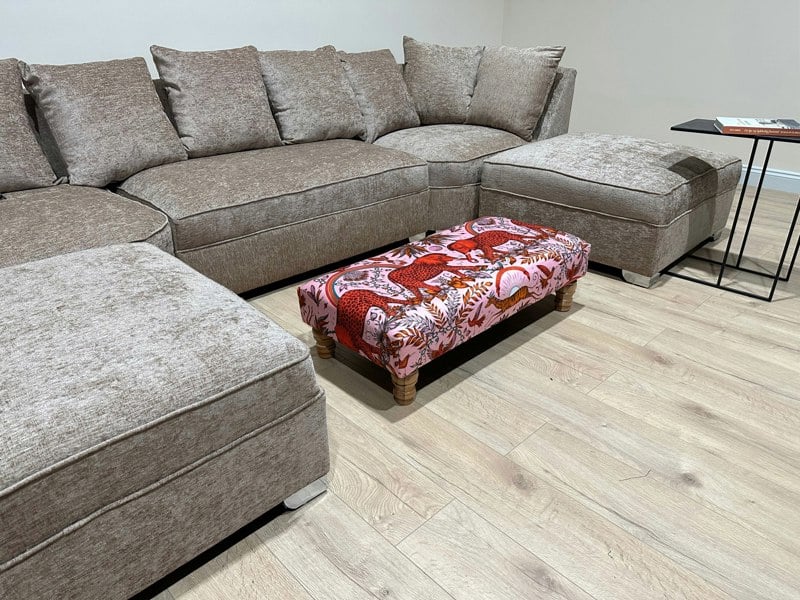 ISTOOLS Premium Pink Elephant Printed Footstool Pouffe Ottoman – Made to Measure