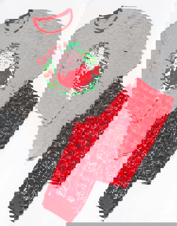 Peppa Pig Mens Red Daddy Pig Long Sleeve Long Leg Pyjama Set