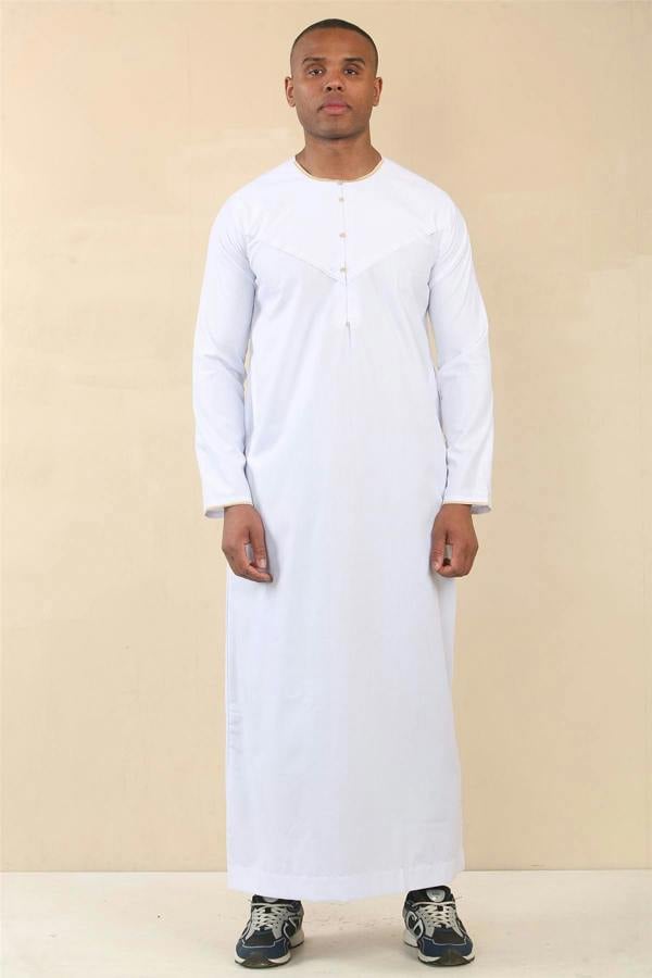 Infinity Leather Men's Omani Eid Thobe  Saudi Emirati Jubba Robe