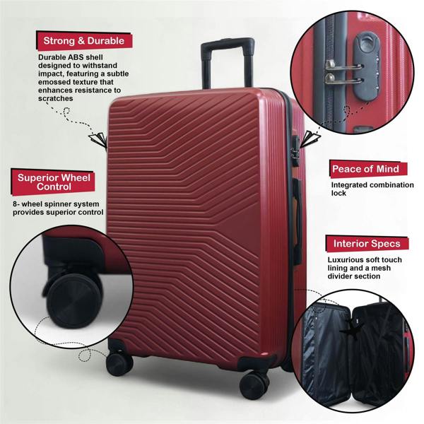 Infinity Luggage Hard Shell Cabin  48 x 37 x 20 cm Luggage Suitcase Suitable for Easyjet, Ryanair
