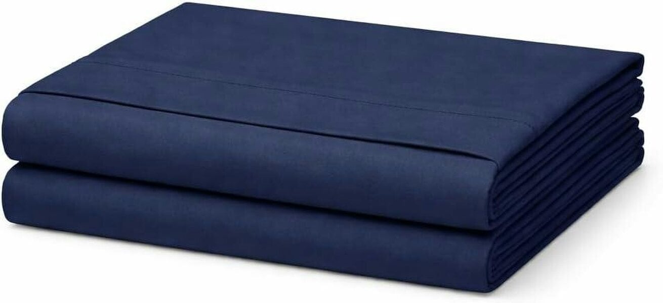 Night Zone Microfibre Flat Sheet – Ultra Soft Breathable Easy Care Bed Sheet - Navy