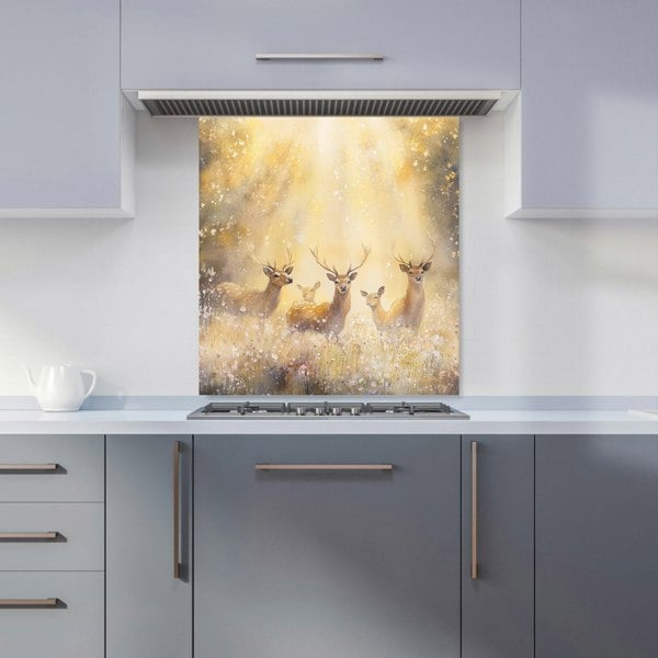 Warren Reed Deer in Woods Glass Kitchen Splashback - 00010