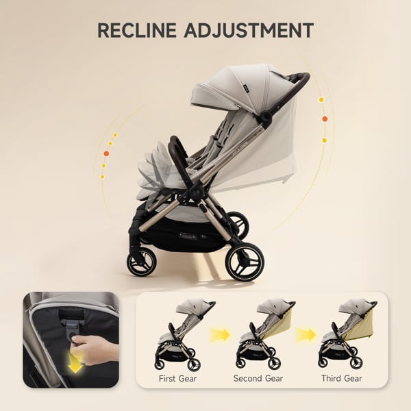 JoviKids Ayla Twin Stroller - Dawn Beige
