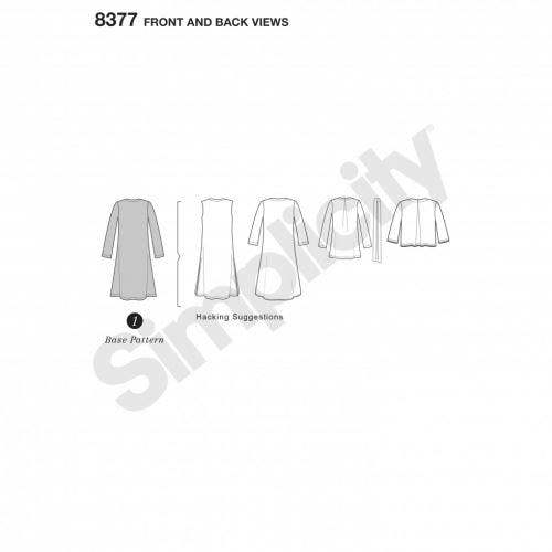 Simplicity Sewing Pattern 8377, Jackets, Tops, Cardigans for Women, A (XXS-XS-S-M-L-XL-XXL) - Easy