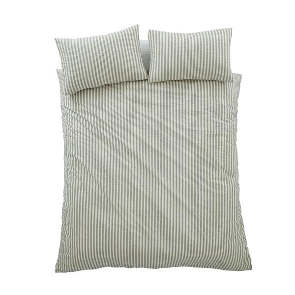 Pineapple Elephant Cotton Rich Woven Stripe Grey Duvet Cover Set
