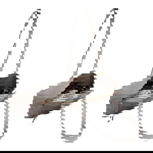 Assots London 'Eva' Ice Grey Croc Real Leather Designer Unlined Tote Bag