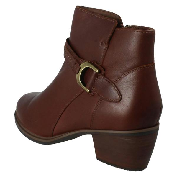 Clarks Ladies Clarks Zip Fastening Block Heeled Smart Casual Ankle Boots Neva Buckle