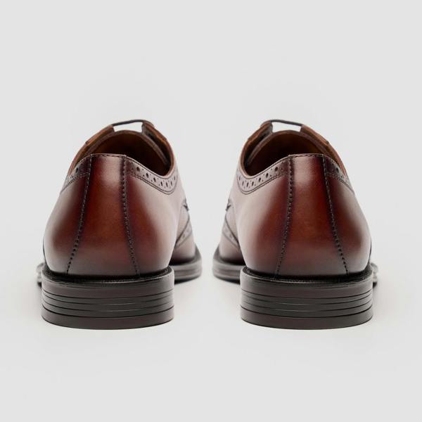 Lorenzo - Men's Tan Burnished Leather Oxfords Shoes - House of Cavani - 3