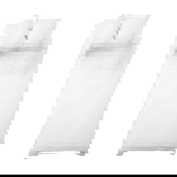 Bianca Embroidery Floral 200 Thread Count Cotton Duvet Cover Set White