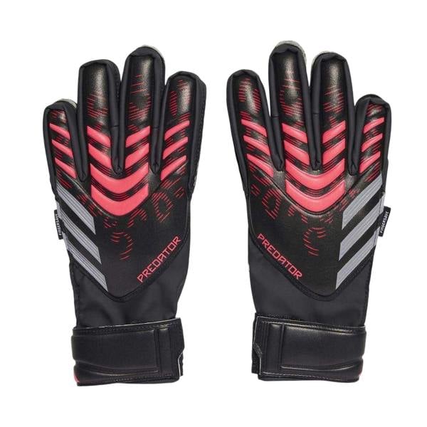 Adidas Childrens/Kids Predator Match Fingersave Football Goalkeeper Gloves - Black/Red - 