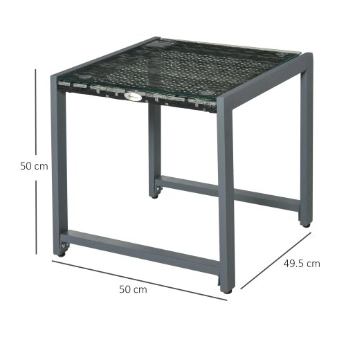 Wyld Haus Visano Rattan Outdoor Side Table With Wicker Finish For Patio