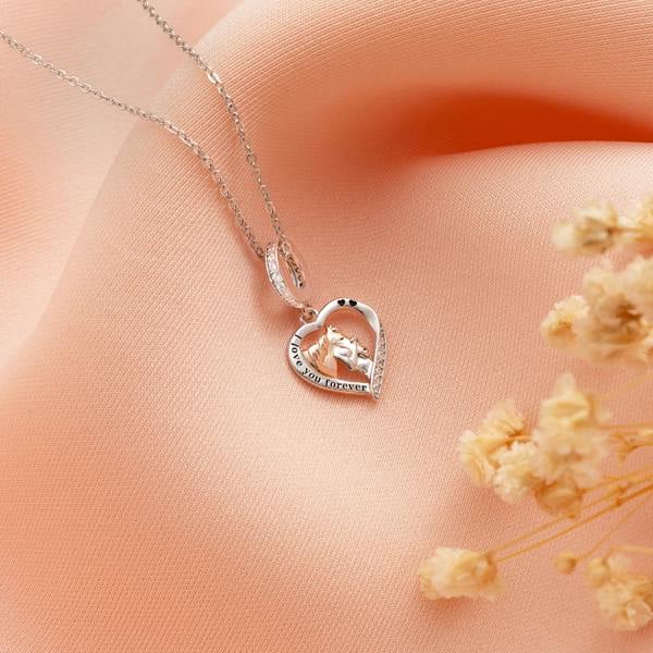 Parus Home Horse Rider Necklace Sterling Silver Equestrian Gift