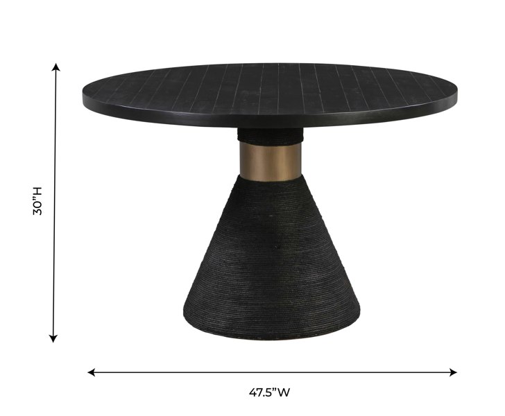 Furniture Edit Rishi Black Rope Round Dining Table