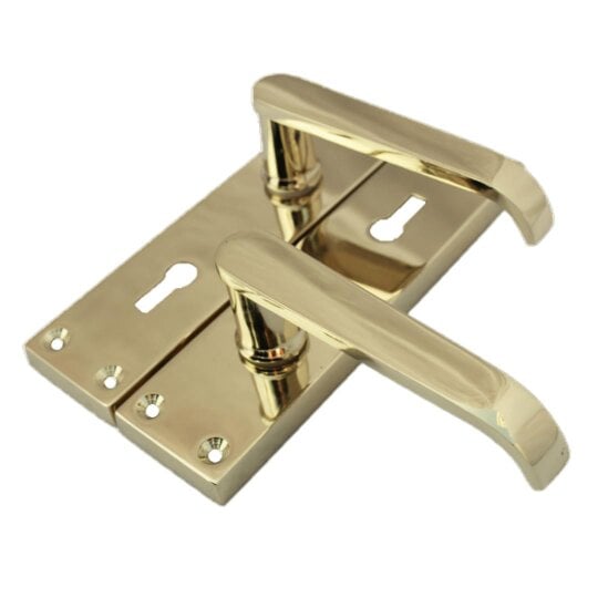 EDH Door Hardware Brass Door Handles Interior Door Lock Handles-Victorian Straight Lock Handlesx1.