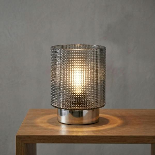 Garden Greatness Relica Silver Textured Glass Table Lamp