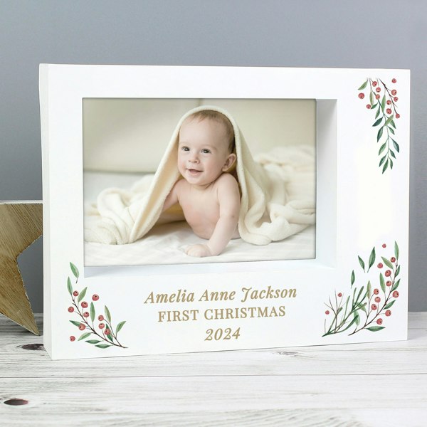 Personalised Memento Company Personalised Christmas Foliage 5x7 Box Photo Frame