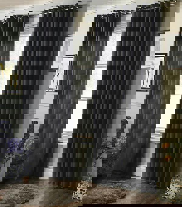 Luxury Living Plain Blackout Ring top Curtains