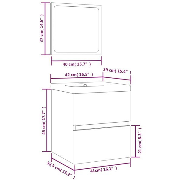 Berkfield Bathroom Sink Cabinet with Basin and Mirror White