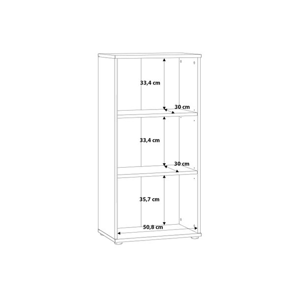 Wyld Haus Bucharest Tall Narrow 2 Shelf Vintage Oak Wooden Bookcase