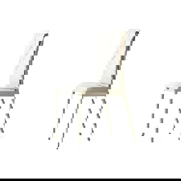 Mira Dining Table, Gold Base with white dining room table