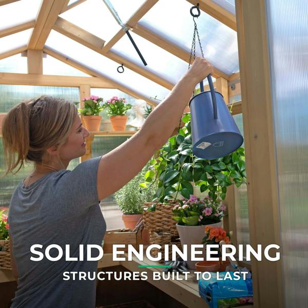 Yardistry Wooden Potting Shed & Greenhouse 6.7ft x 6ft (2.3m x 2m), Meridian Series 100% premium Cedar (Cunninghamia Lanceolata) 12