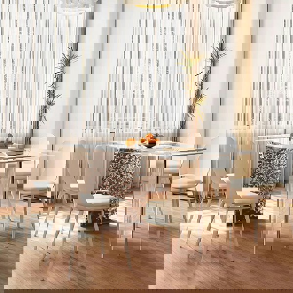 Madison Creamy Dining Table, Sintered Stone & Acrylic-Weilai Concept-Weilai Concept