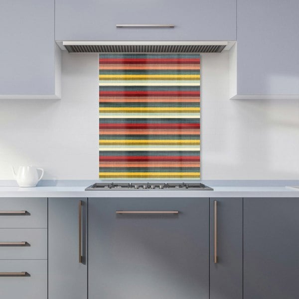 Warren Reed - Designer Multicolour Striped Brish Pattern Kitchen Splashback