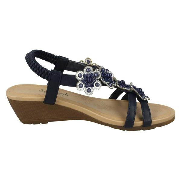 Savannah Ladies Savannah Mid Wedge Slingback Sandals