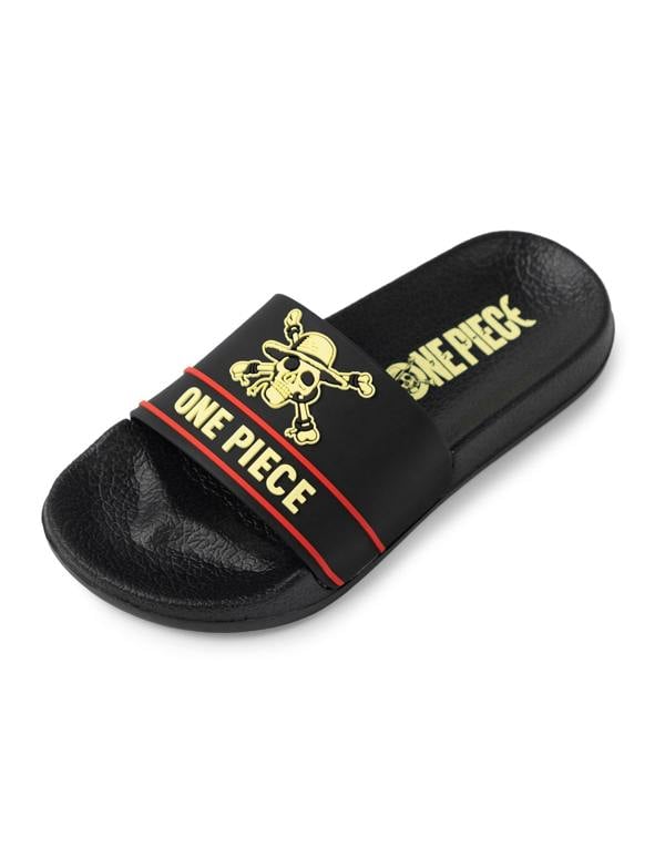 One Piece Boys Black Logo Sliders