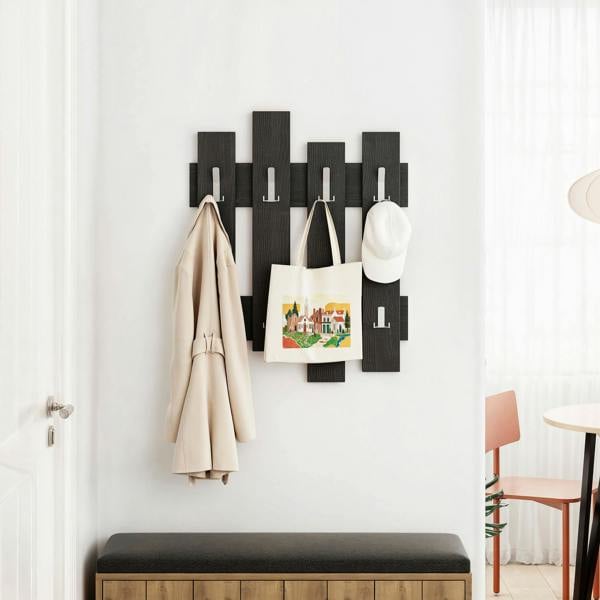 Decortie Wave Modern Wall-Mounted Coat Hanger with 8 Hooks 69 Width