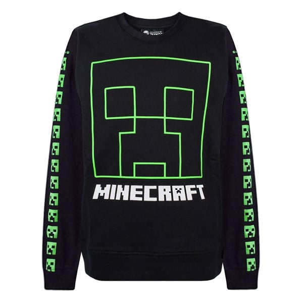 Minecraft Boys Creeper Face Sweatshirt - Black