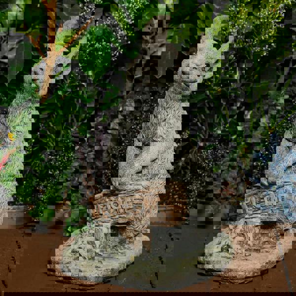 Welcome Bunny Stone Cast Statue Garden Ornament | Cute Rabbit Statue