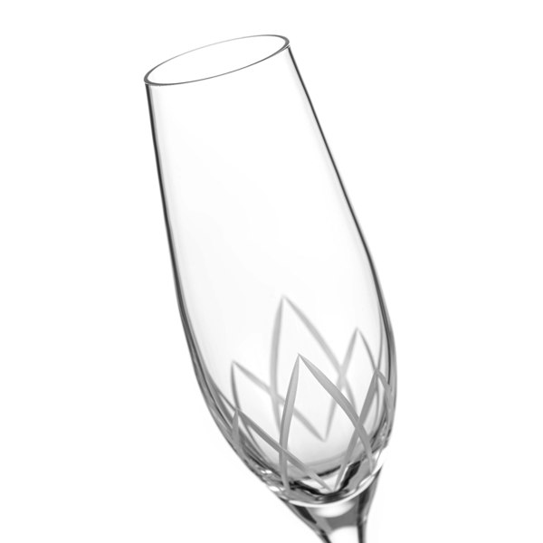 Diamante Lotus Crystal Flute Glasses - Set of 2