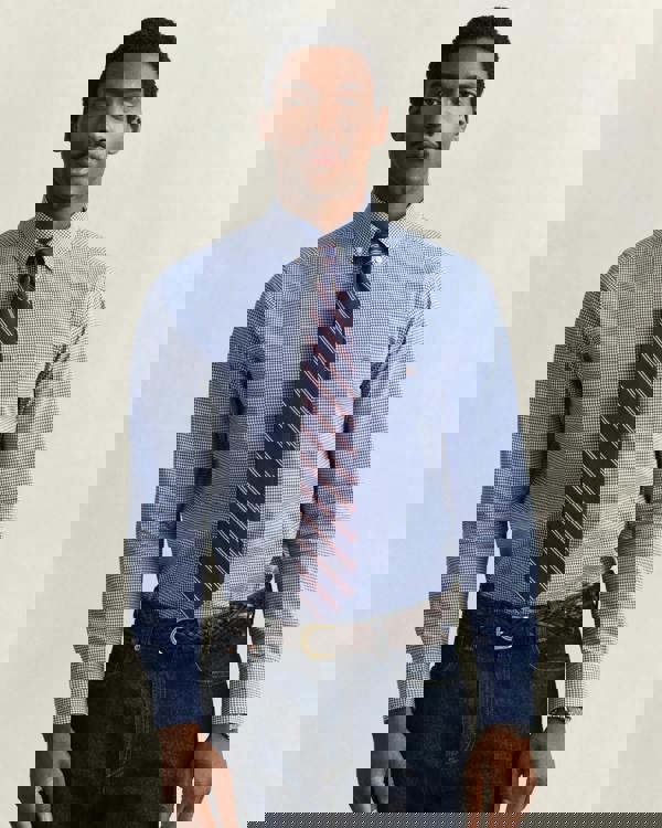 GANT Mens Regular Fit Classic Poplin Gingham Shirt - 436 College Blue