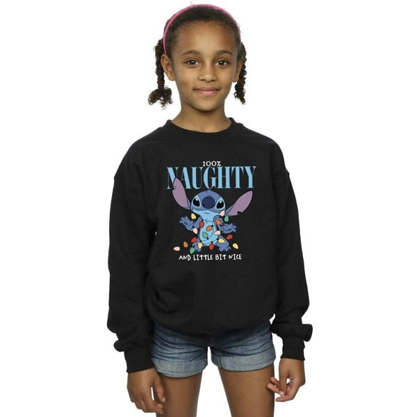 Disney Girls Lilo & Stitch Naughty & Nice Sweatshirt - Black