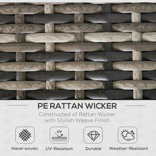 Outdoor rattan wicker corner sofa chair frame with woven crosshatch texture