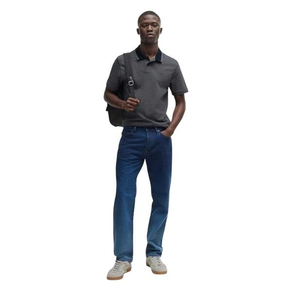Boss Mens Peoxfordnew Short-Sleeved Polo Shirt - Dark Blue - 