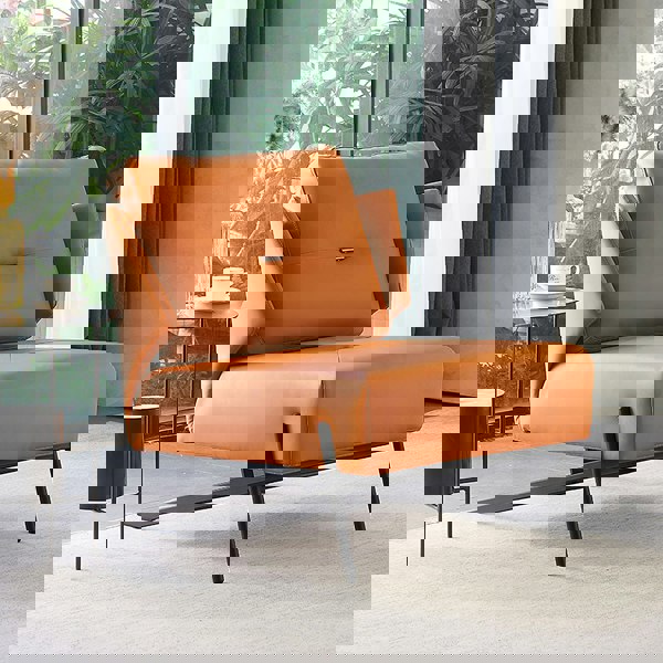 Karpov Tige Accent Leather Chair, Armchair, More Colours-Weilai Concept-Orange-Weilai Concept