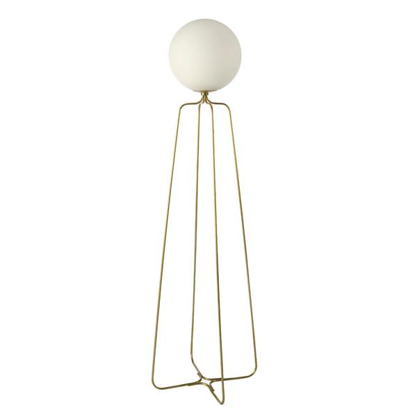 Angel Cerdá Floor Lamp Golden Steel and White Glass 8047