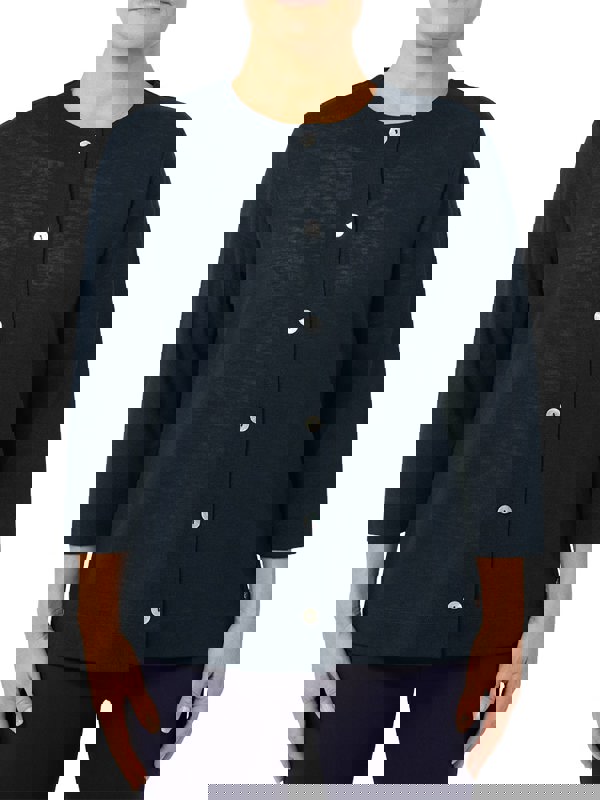 PennyPlain Front Button Cardigan - Navy