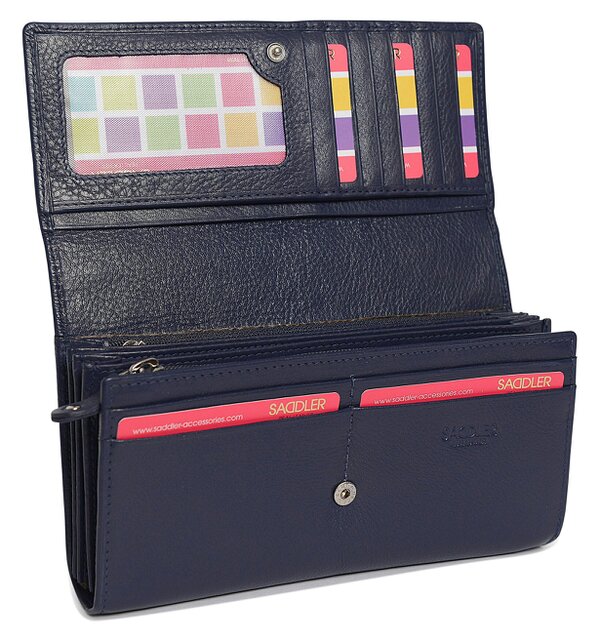 SADDLER Large Leather Multi-Section Purse "Grace" – Handmade by Saddler | RFID Protected & Gift Boxed