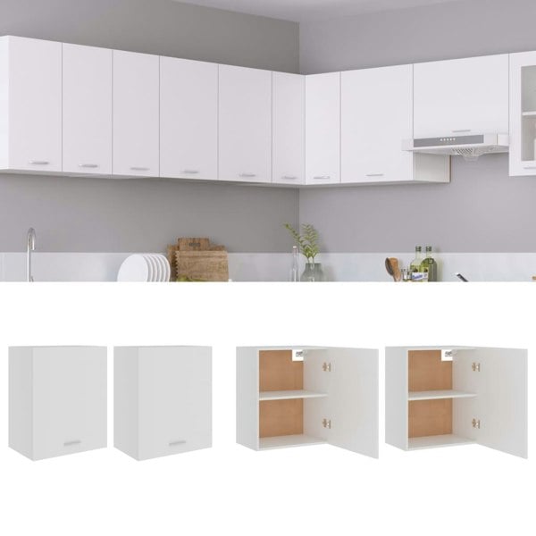 Berkfield Hanging Cabinets 2 pcs White 50x31x60 cm Engineered Wood