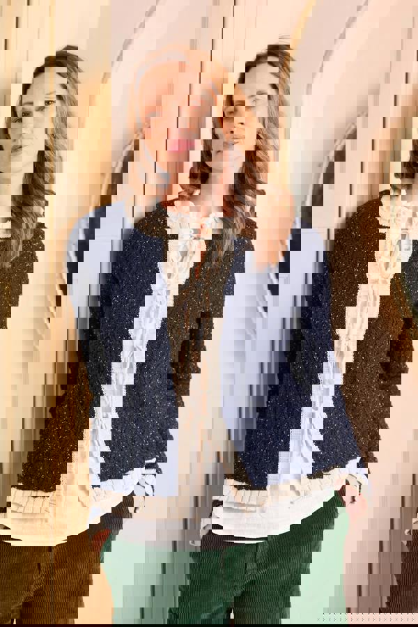 Lily & Me Adelia Tie Front Cardigan Navy