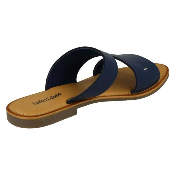 Leather Collection Ladies Leather Collection Flat Strappy Mules F00350